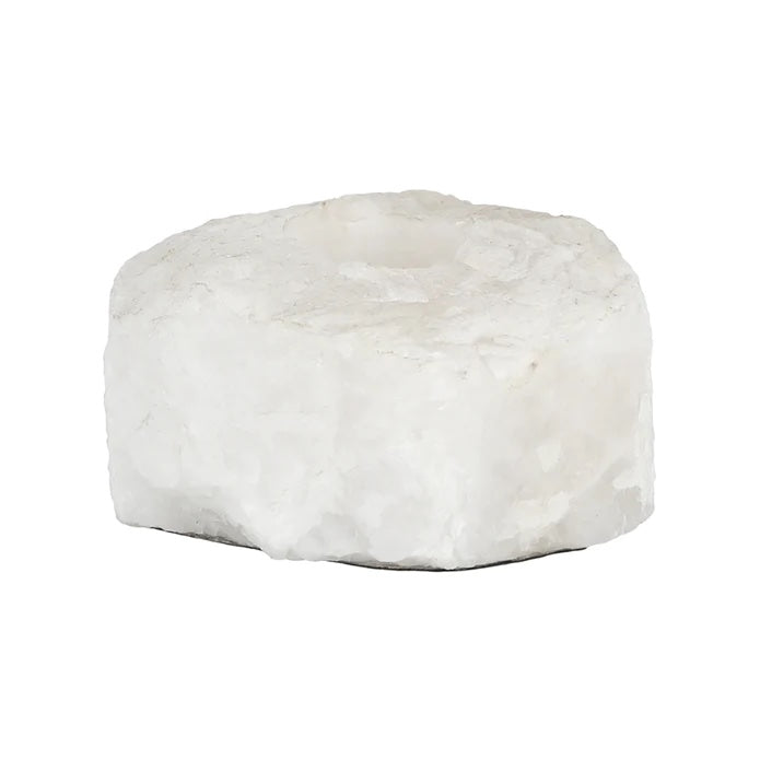 Portacandele in quarzo bianco