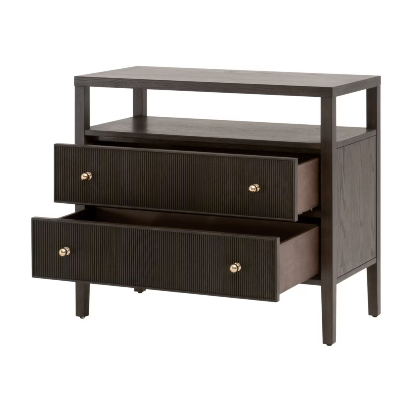 Comodino Rowan Open Shelf a 2 cassetti