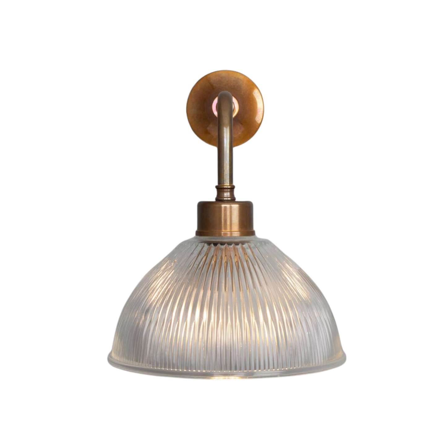 Applique da parete a cupola in vetro prismatico vintage Fowler