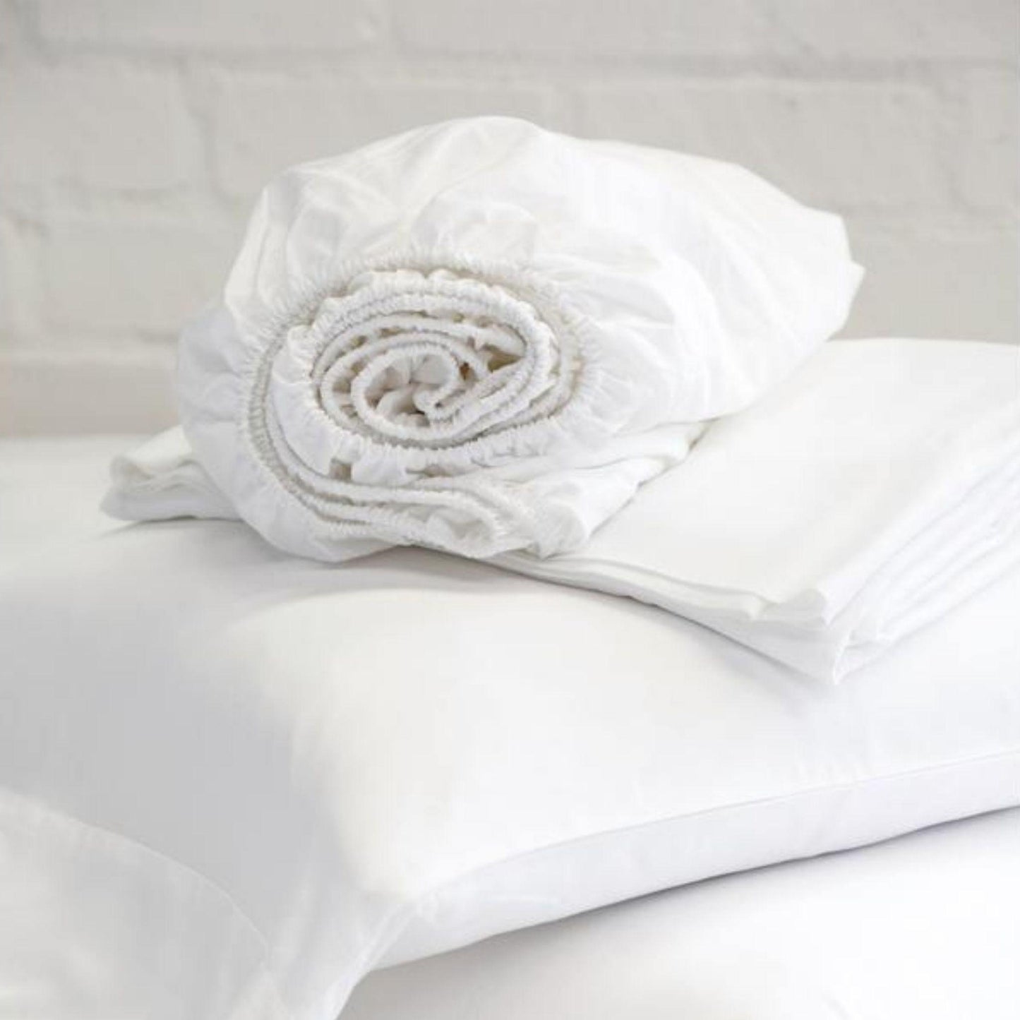 Set di lenzuola in percalle di cotone di Pom Pom at Home, bianco