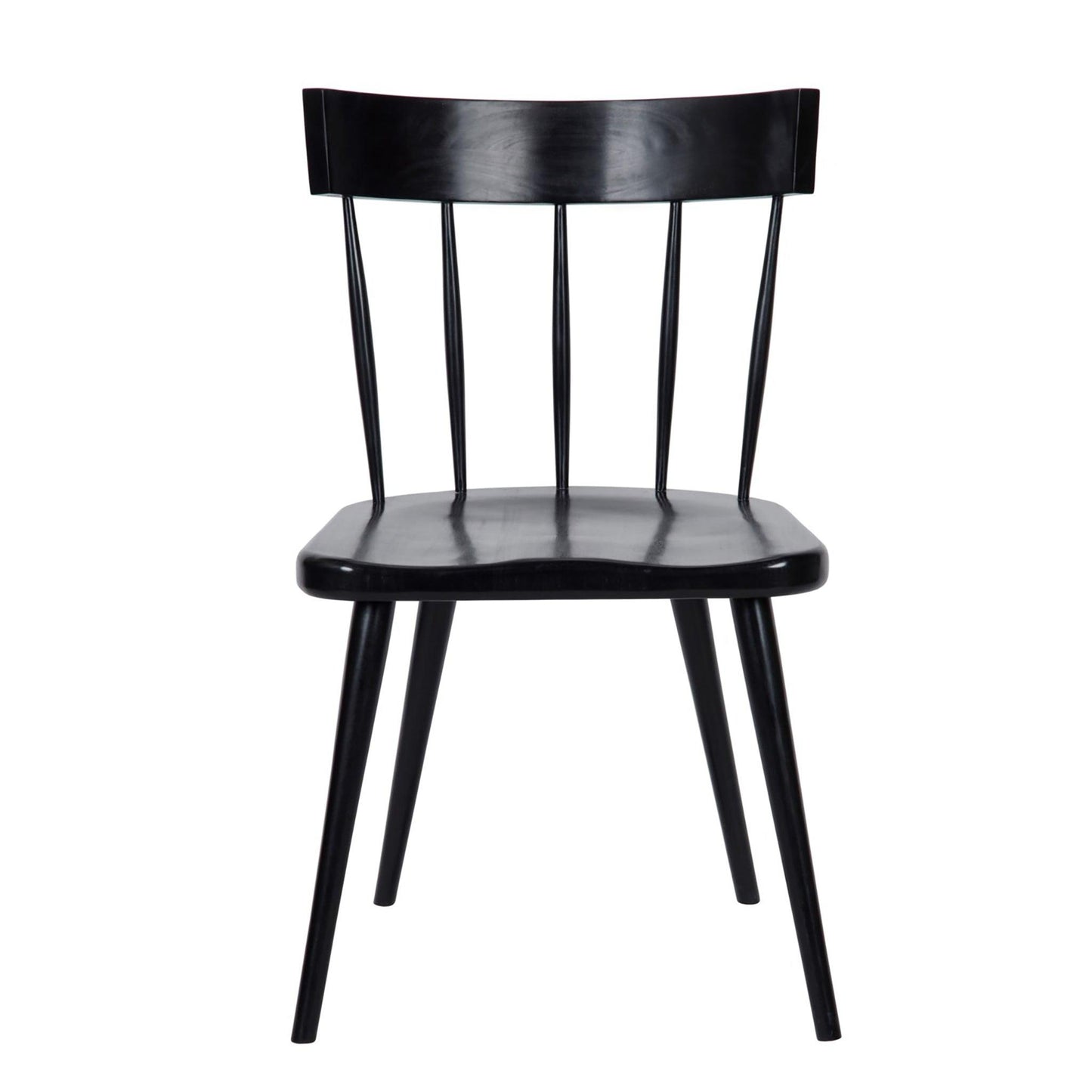Sedia da pranzo Randall nera lucidata a mano