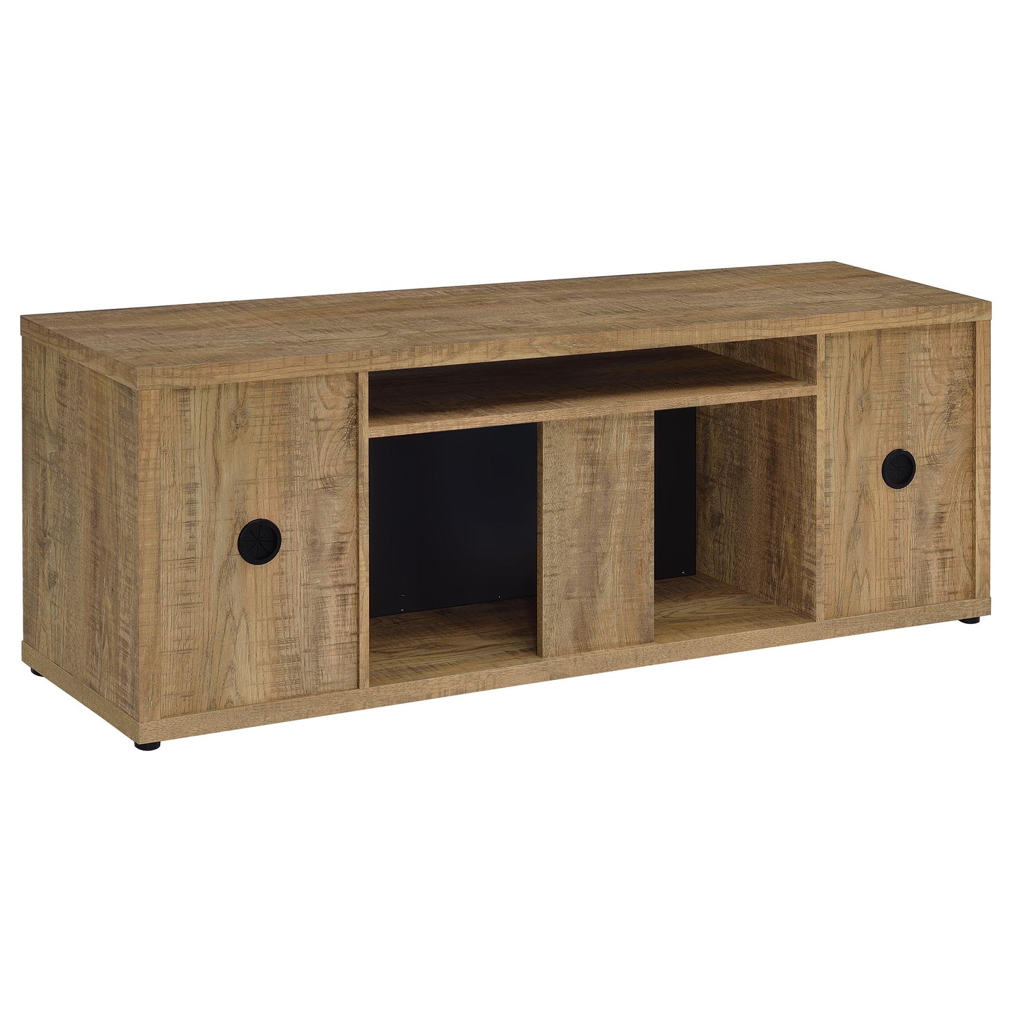 Meuble TV Fuller 60 pouces 2 portes avec cheminée et console multimédia Mango