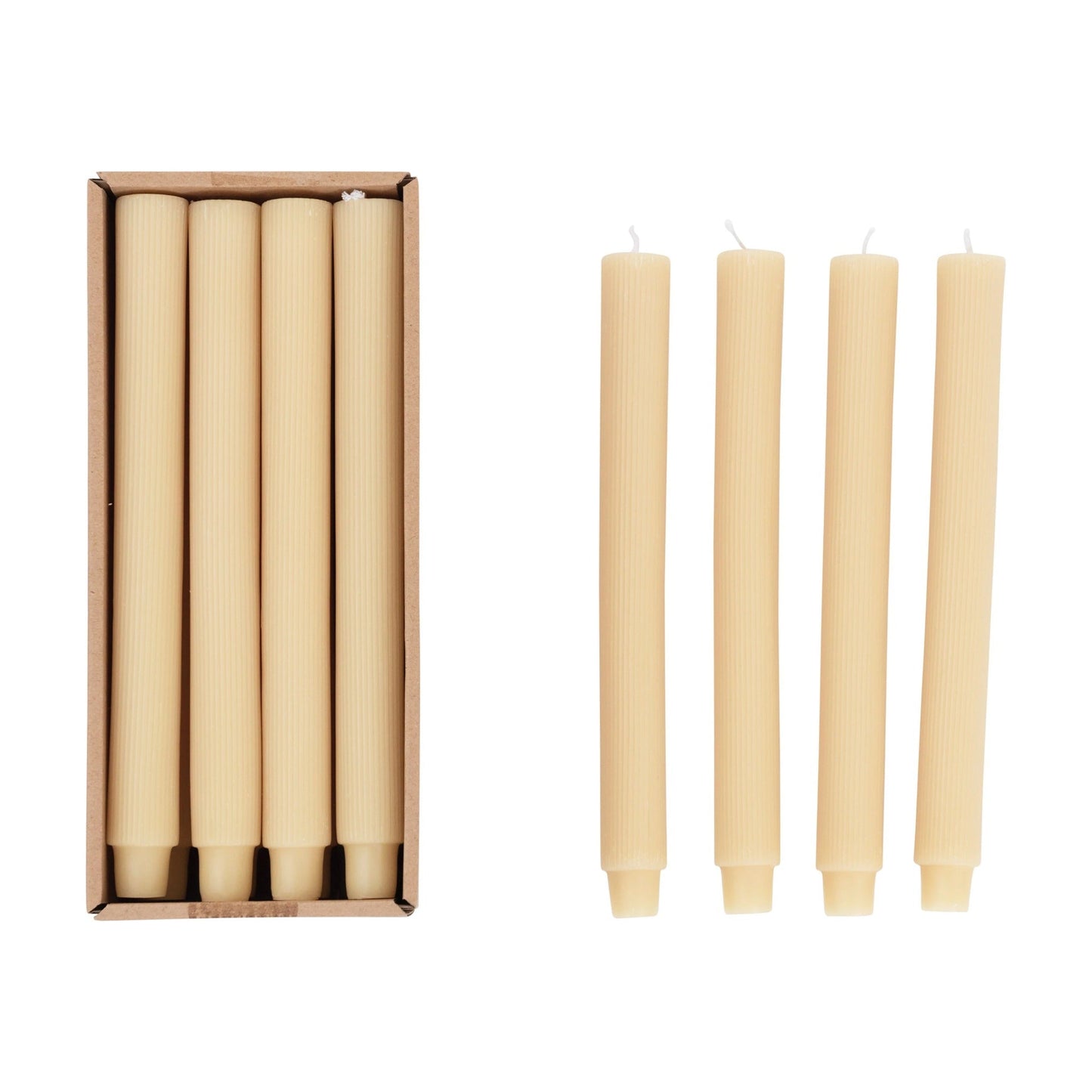 Candele coniche plissettate Lynn, lino