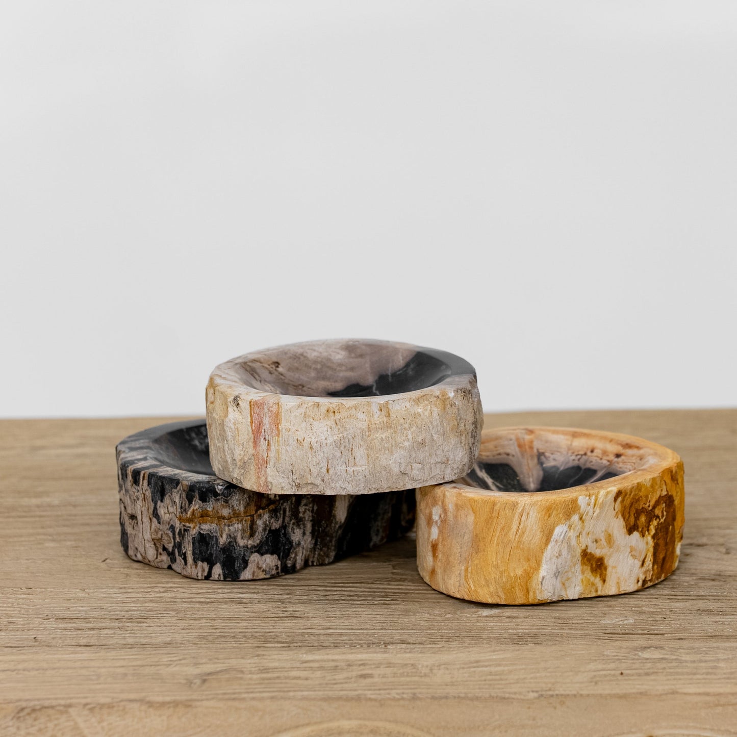 Portasapone in legno pietrificato Jed