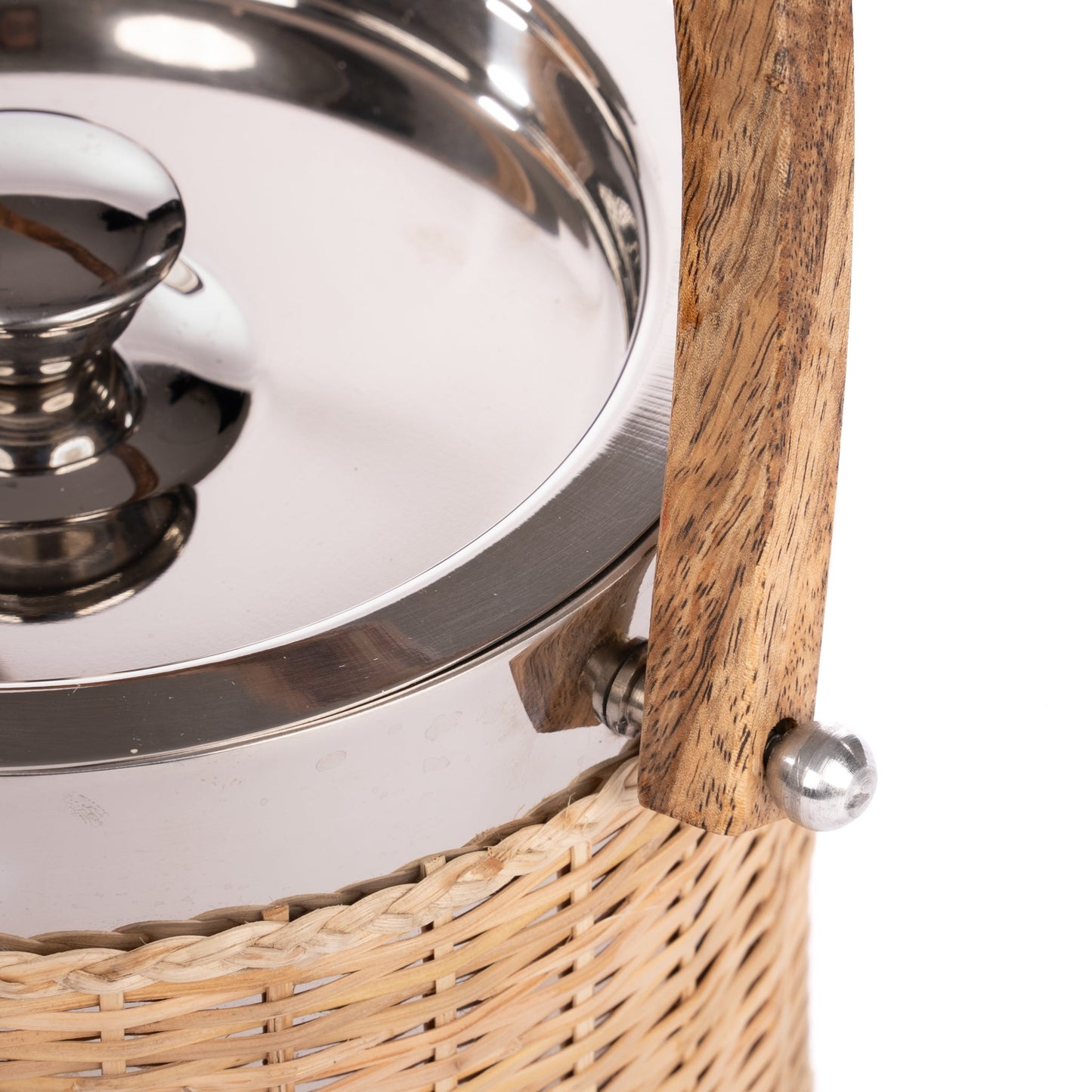 Secchiello per il ghiaccio in rattan intrecciato e acciaio inossidabile