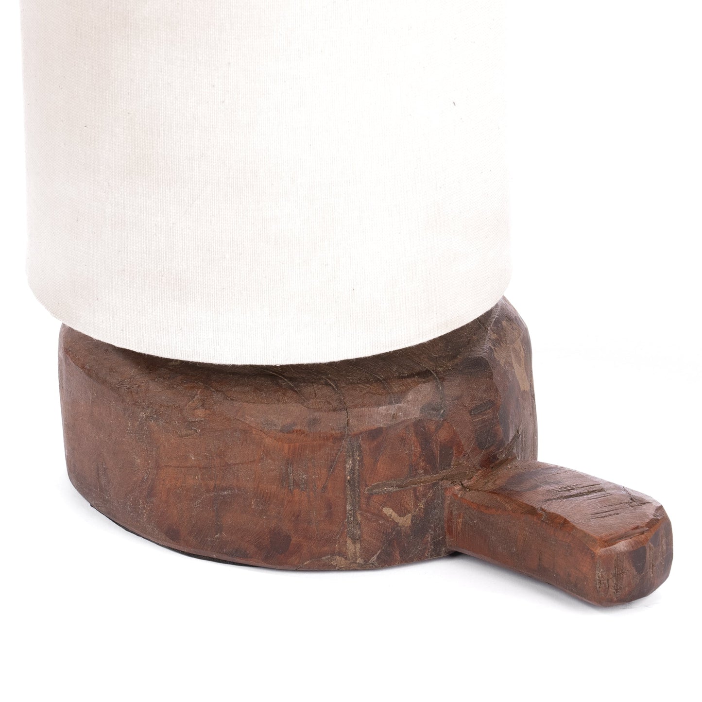Lampada da tavolo con collo girevole in legno di recupero