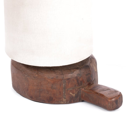 Lampada da tavolo con collo girevole in legno di recupero