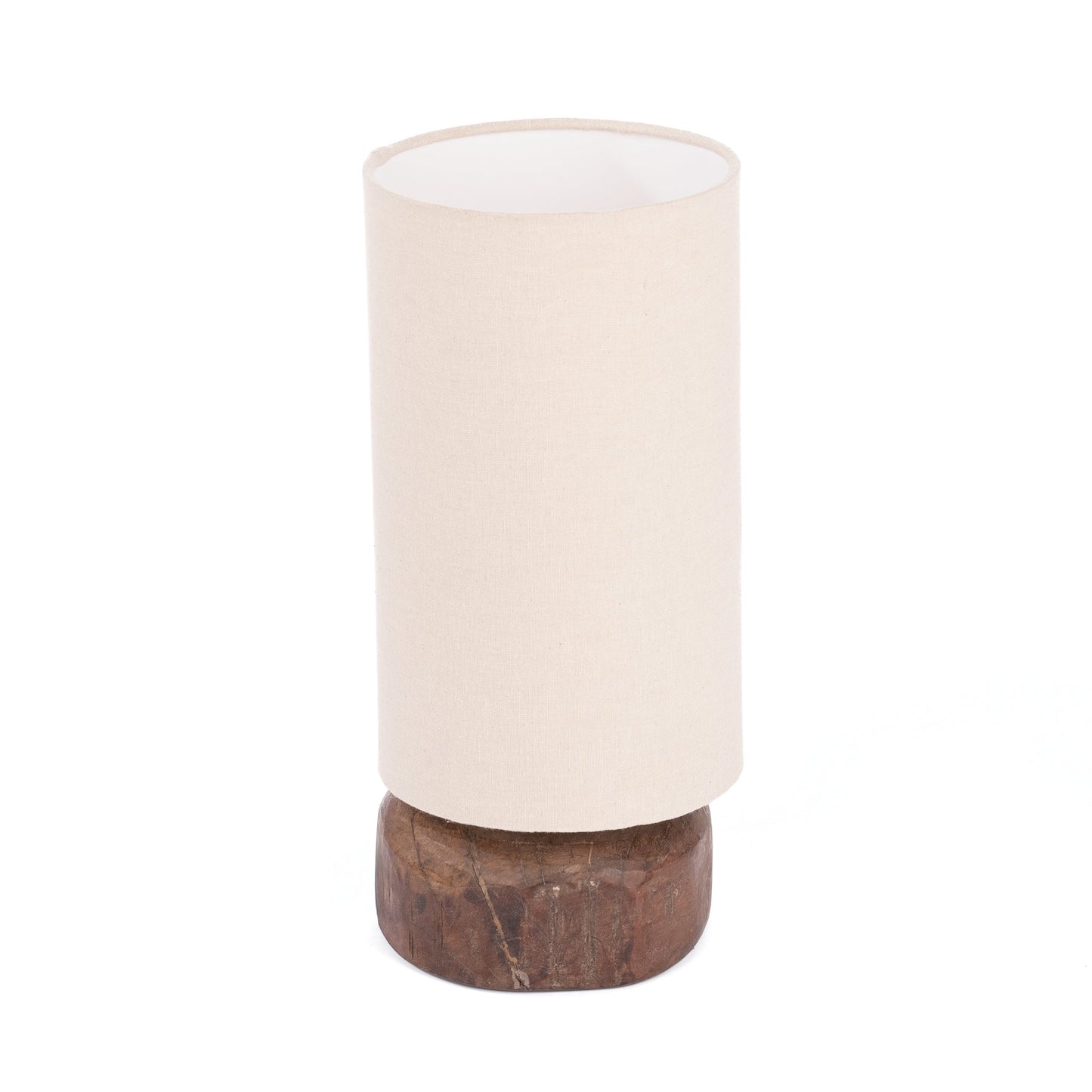 Lampada da tavolo con collo girevole in legno di recupero