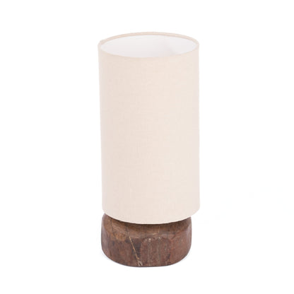 Lampada da tavolo con collo girevole in legno di recupero