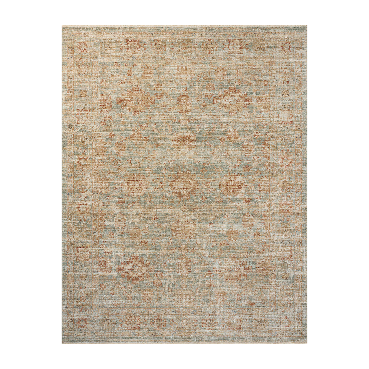 Heritage - Tappeto color acqua/terracotta