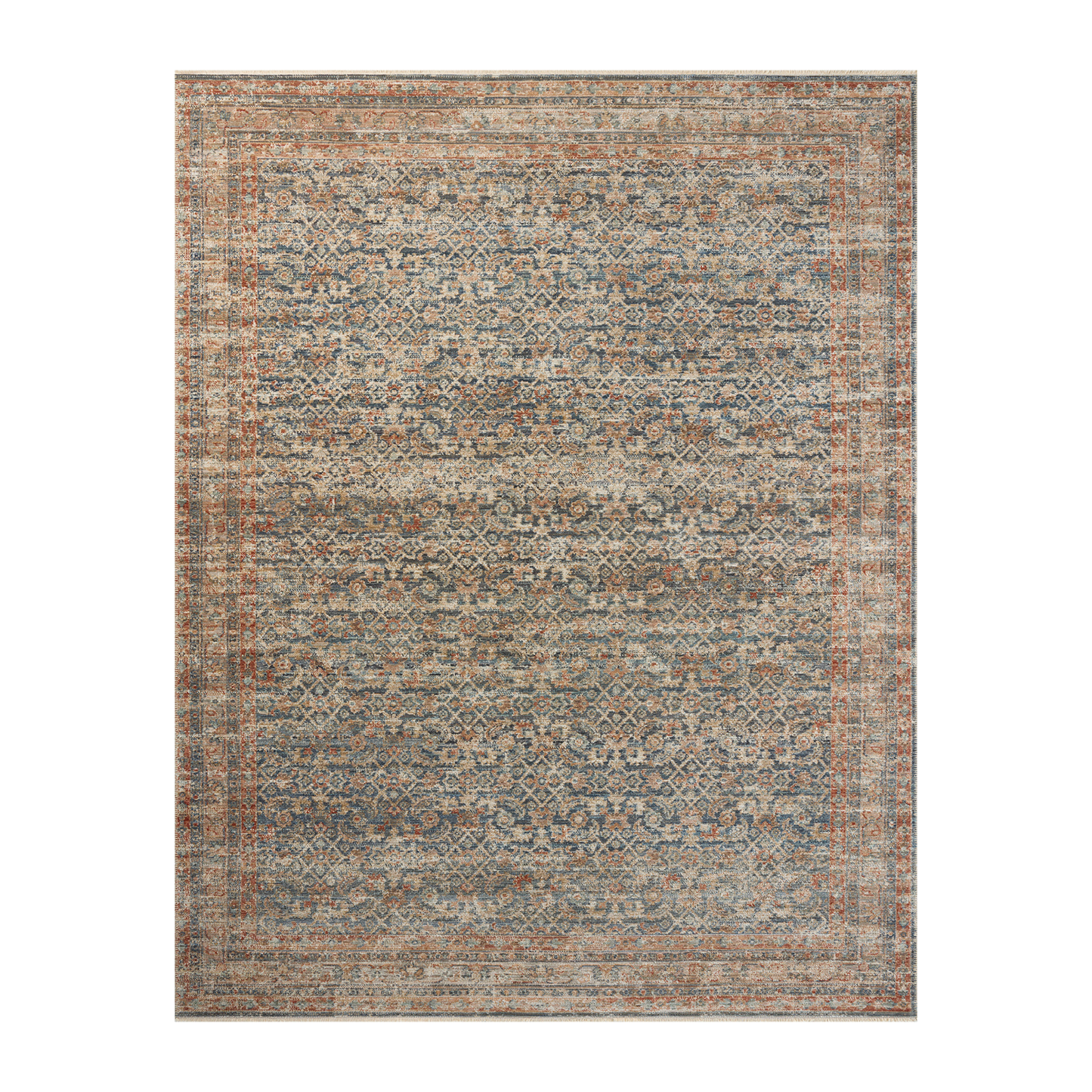 Heritage - Tappeto blu/ruggine