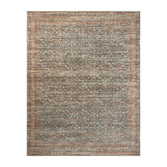 Heritage - Tappeto blu/ruggine