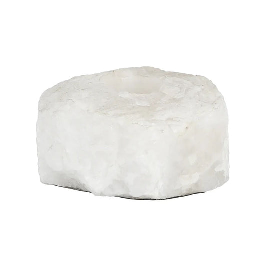 Portacandele in quarzo bianco
