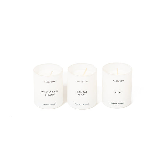 Set di tre mini candele