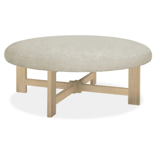 Pouf Ridge in lino color sabbia
