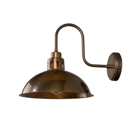 Vendo applique da parete industriale in ottone con collo di cigno