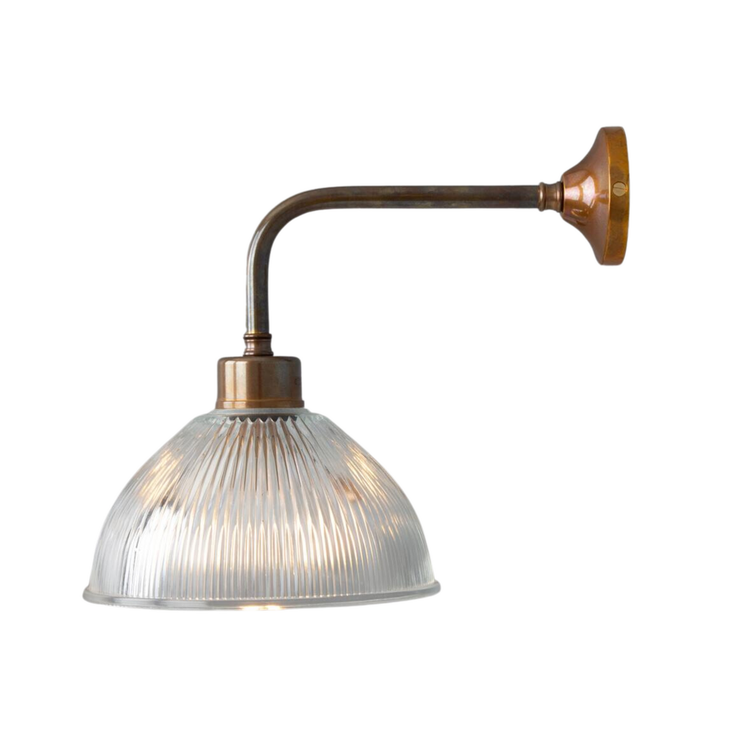 Applique da parete a cupola in vetro prismatico vintage Fowler