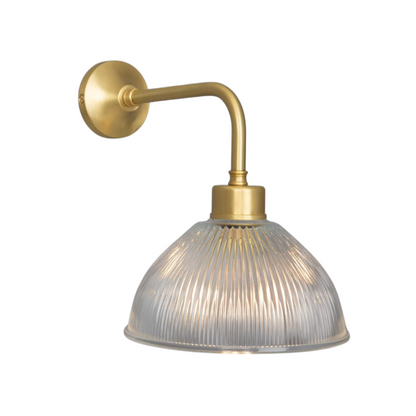 Applique da parete a cupola in vetro prismatico vintage Fowler