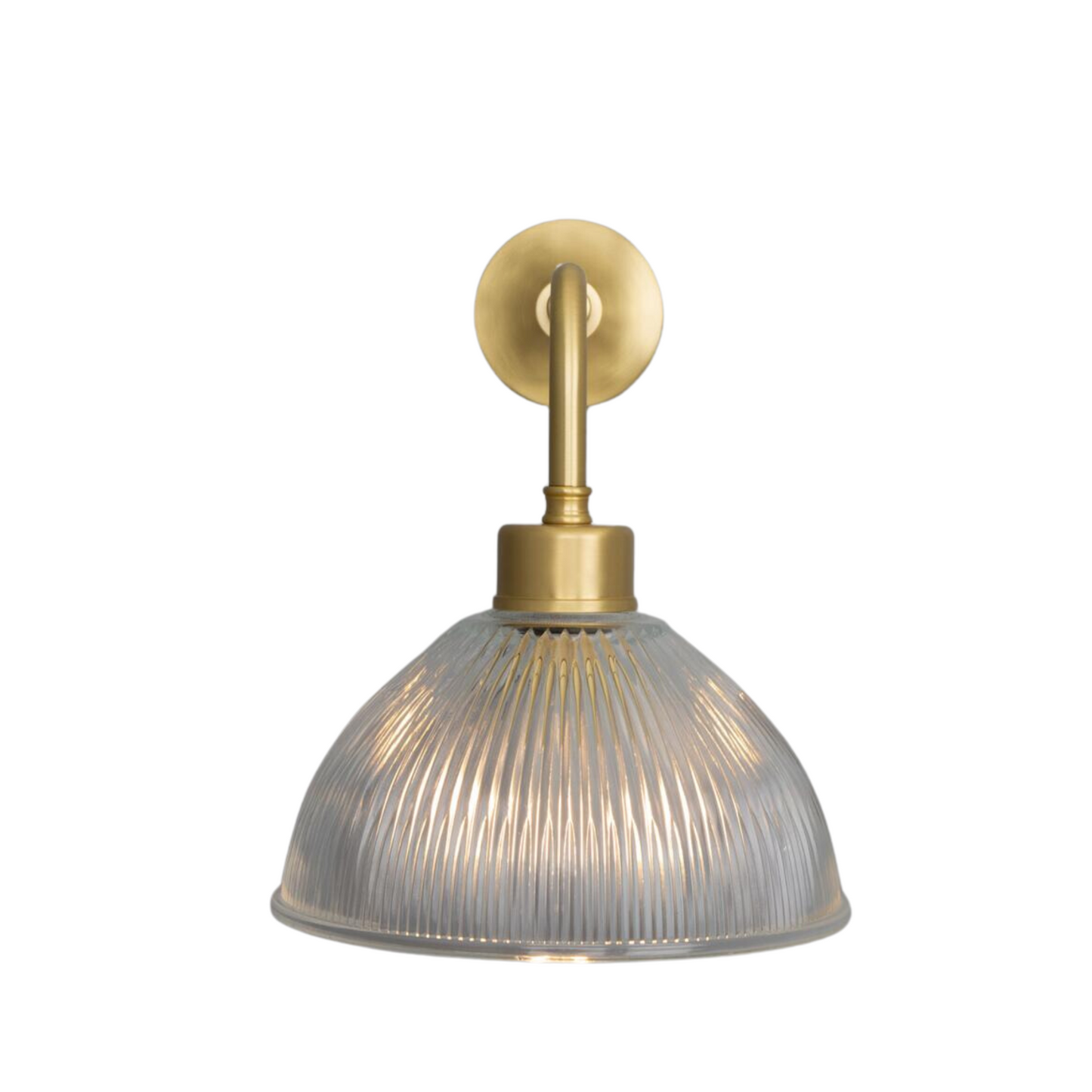 Applique da parete a cupola in vetro prismatico vintage Fowler