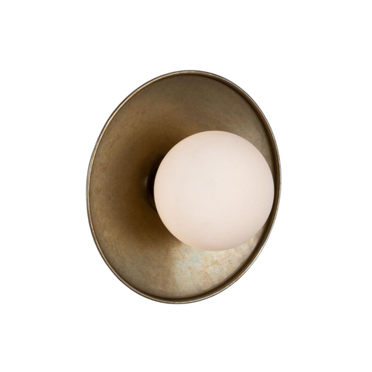 Applique da parete Morey Brass Disc, ottone anticato