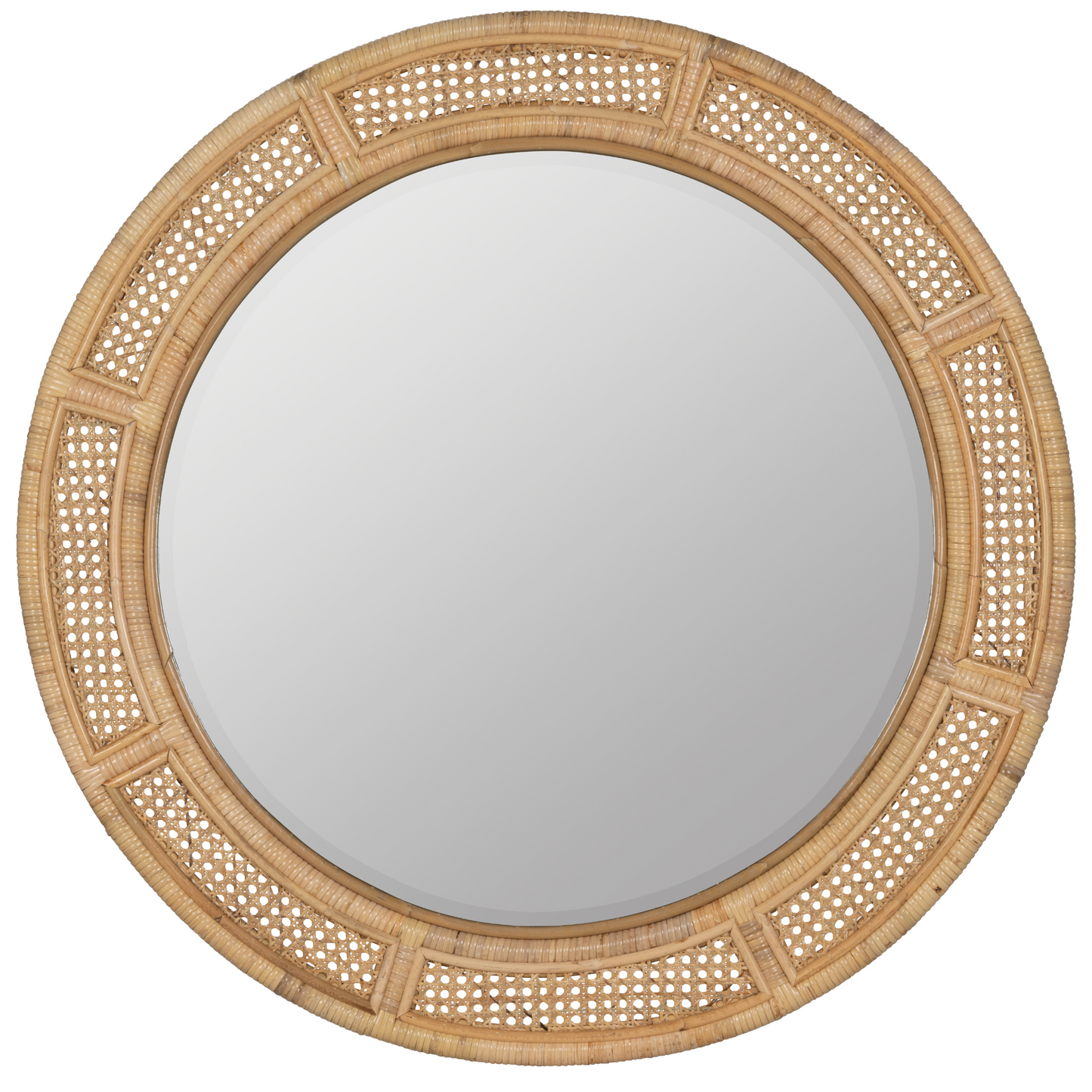 Specchio rotondo in rattan Vionna