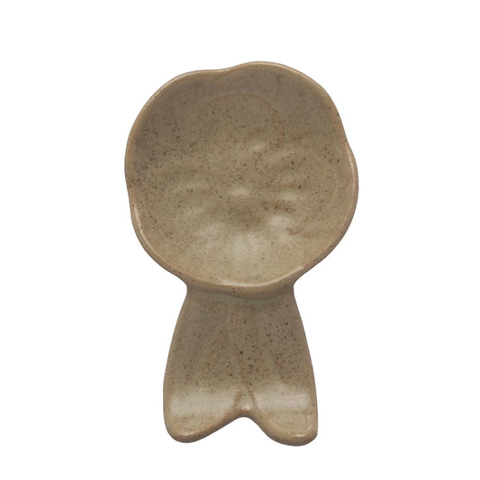 Piatto in gres a forma di fiore