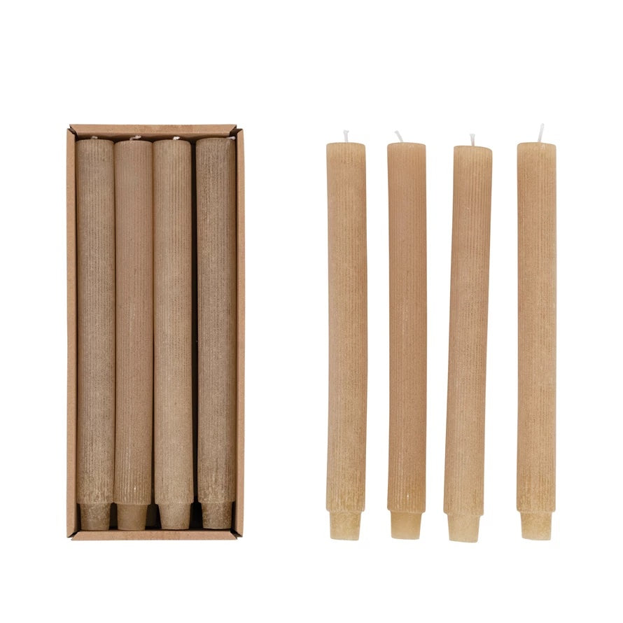 Candele coniche plissettate Lynn, lino
