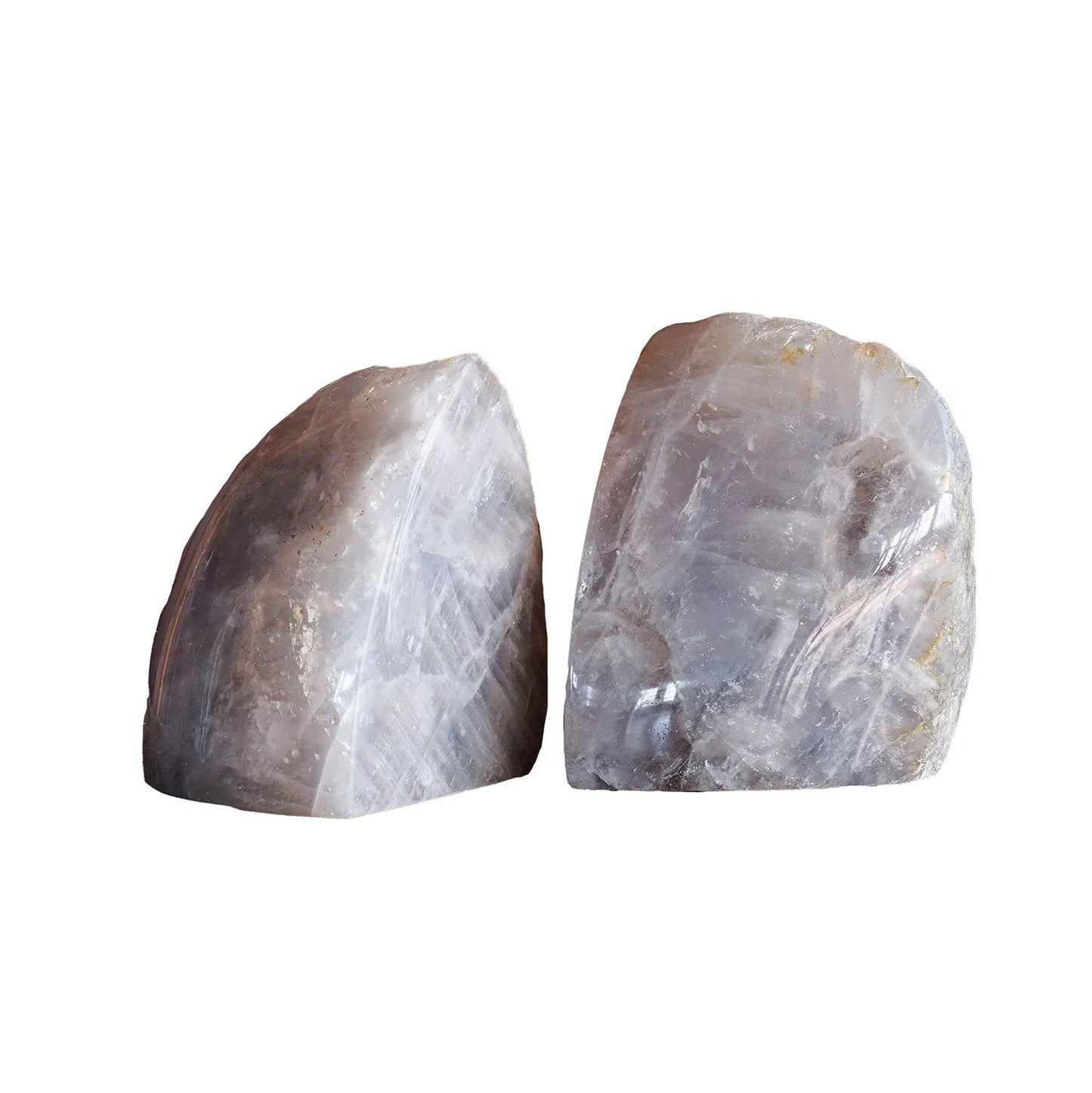 Fermalibri in quarzo rosa blu
