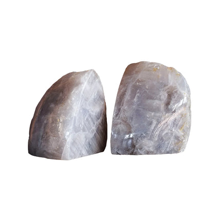 Fermalibri in quarzo rosa blu