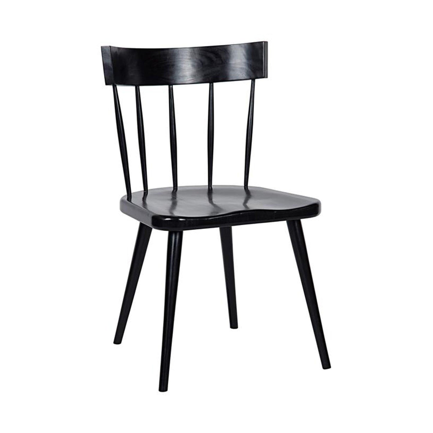 Sedia da pranzo Randall nera lucidata a mano
