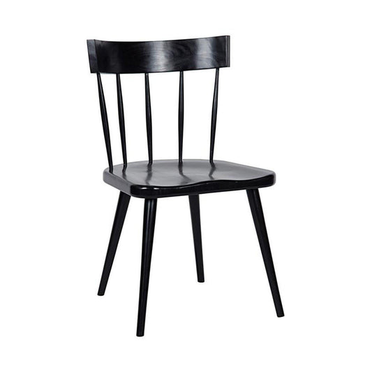Sedia da pranzo Randall nera lucidata a mano