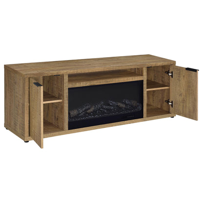 Meuble TV Fuller 60 pouces 2 portes avec cheminée et console multimédia Mango