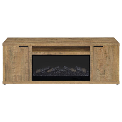 Meuble TV Fuller 60 pouces 2 portes avec cheminée et console multimédia Mango