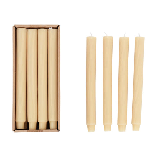 Candele coniche plissettate Lynn, lino